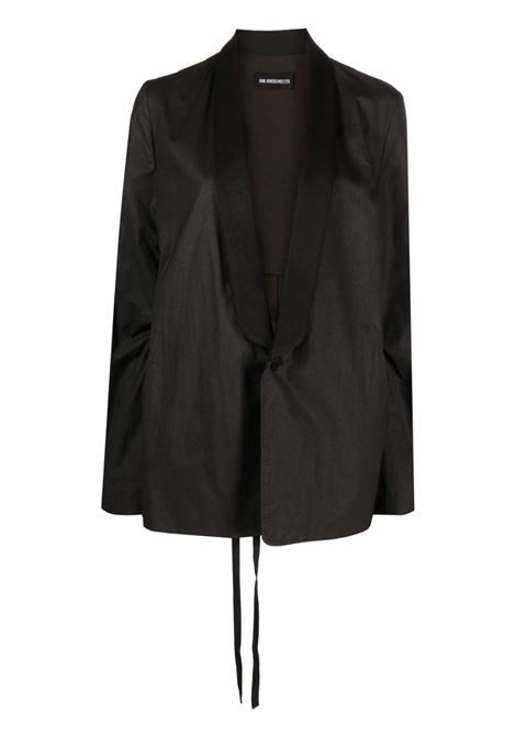 Dark brown oversized waxed single-breasted blazer - women ANN DEMEULEMEESTER | 2301WJAL33FA252068